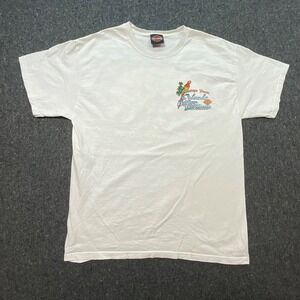 Harley Davidson T Shirt L Mens White Orlando Florida Parrot Graphic Tee
